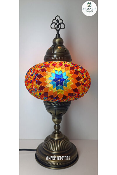 ZEM ARİS HEDİYELİK Handmade Authentic Mosaic Table Lamp (Large Glass)
