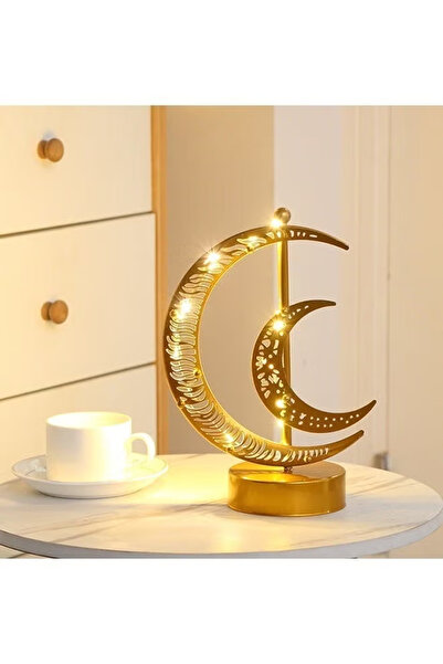 Yoawllty مصباح طاولة رمضاني: ضوء ليلي على شكل قمر لتزيين غرفة المعيشة والمكتب...
