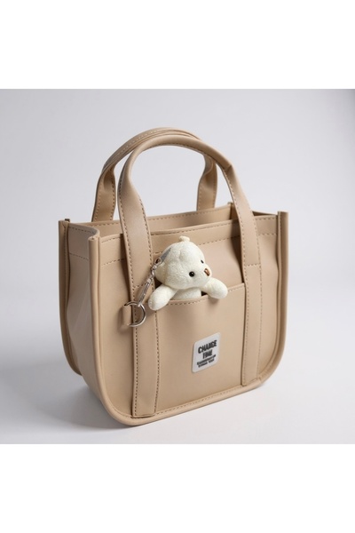 TİNKA ÇANTA Ayıcıklı, Buzzy Kumaş, Kadın El, Kol ve Omuz Çantası