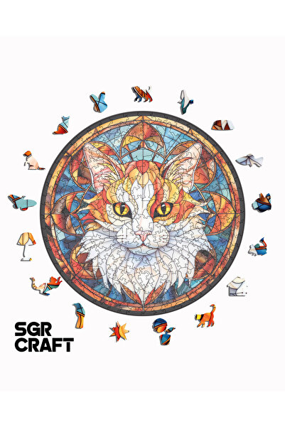 SGRCRAFT Hediyelik Dekoratif Ahşap Puzzle Ateşin Bakışı 38x38 cm 250-300 Parça