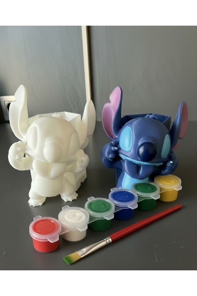 GÜNSELİ CREATİVE STUDİO 3D Baskı Stitch Kalemlik – Boyanabilir Figür Akrilik ...