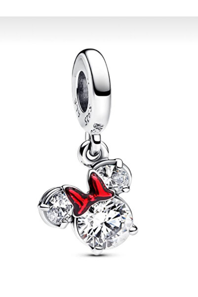 missamori 925 Ayar Gümüş Taşlı Minnie Mouse Charm