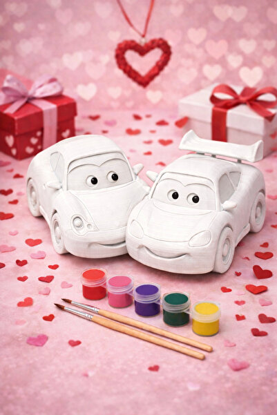 PRİNTELLA McQueen & Sally Boyama Seti – 2’li Figür, 6 Renk Boya ve 2 Fırça – ...