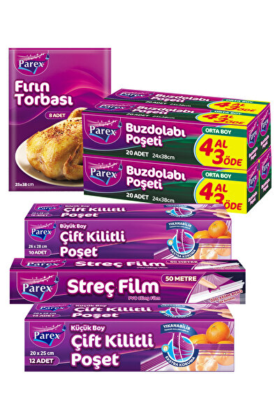 Parex A Variety of Refrigerator Bags, Cling Film, and Oven Bag Package