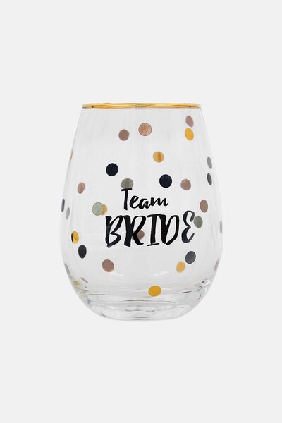 Creative Tops Ava And I Stemless Team Bride Wine Glass 590ml, Transparent