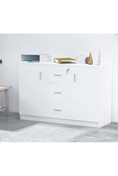 Mahmayi خزانة جانبية بيضاء من طراز كاريه 1147