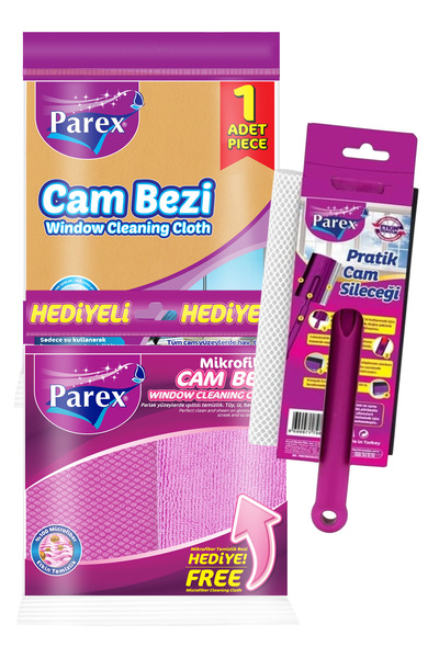 Parex Pratik Cam Sileceği ve Çeşitli Cam Bezi Paketi