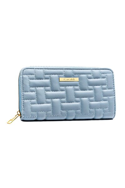 4U Cavaldi Women's blue zipper wallet made of eco-leather