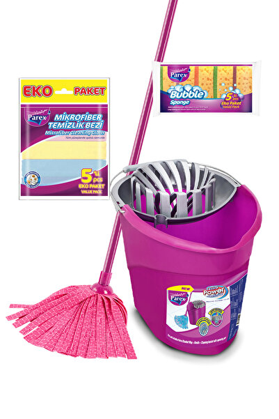Parex Ekstra Power Temizlik Seti 5'li Bubble Sünger ve Mikrofiber Temizlik Be...