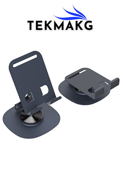 TEKMAKG 360° Dönen Metal Masaüstü Telefon ve Tablet Standı Katlanabilir Ayarl...