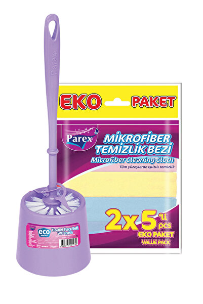 Parex فرشاة تواليت وحزمة من قطعتين من قماش التنظيف المصنوع من الألياف الدقيقة...