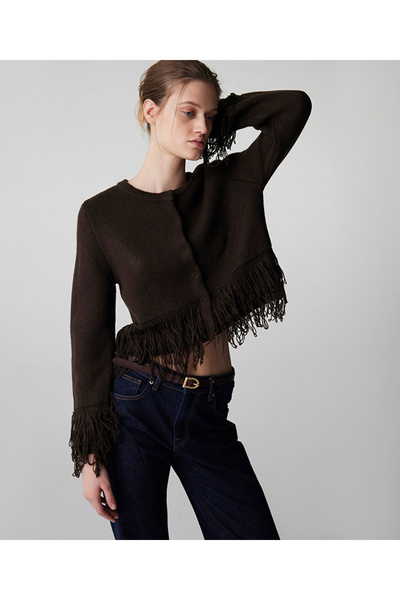 İpekyol Püsküllü triko hırka