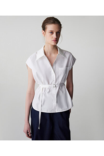 İpekyol Metal tokalı poplin gömlek