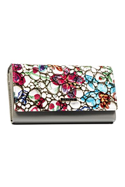 4U Cavaldi Women's leather wallet with multicolor floral pattern, rovicky