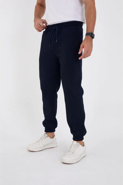 JANES Unisex Winter Three Thread Elastic Sweatpants - Navy Blue