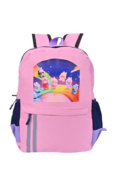 Beauenty Letter Graphic Colorblock Backpack Set