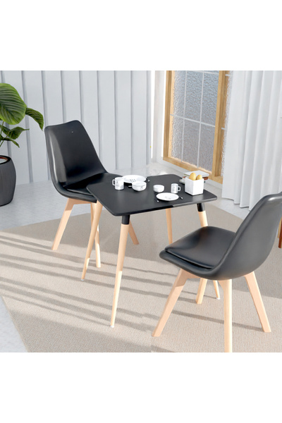 Mahmayi Cenare Dining Set (Dining Table + 2 X Cushion Chair) - Black