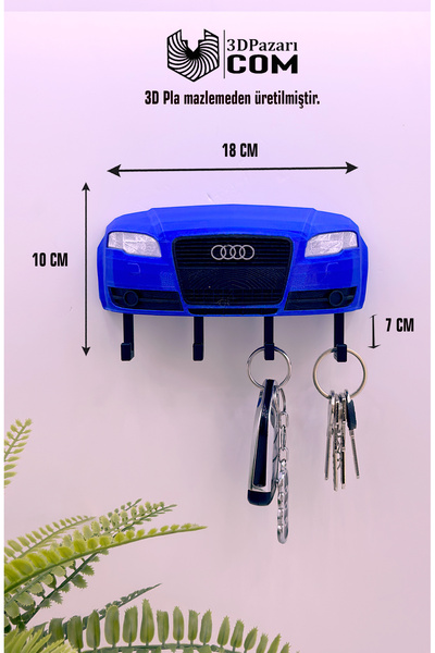 Butik Suport decorativ pentru chei cu imprimare 3D de culoare albastră, proie...