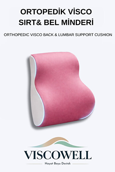 ViscoWell Visco Lumbar Support Visco Cushion Back Lumbar Pain Pillow Orthoped...