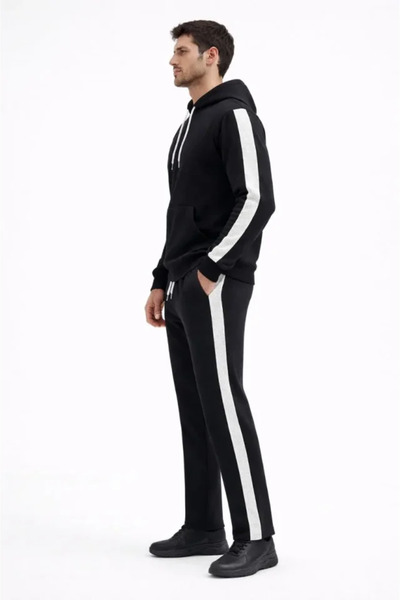 DRESSIFY WOMEN’S FASHION Ανδρικό κοστούμι φόρμας με ρίγες με κουκούλα Φούτερ ...