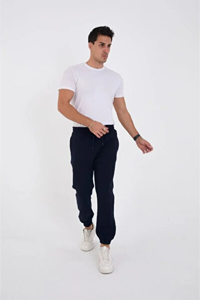JANES Unisex Winter Three Thread Elastic Sweatpants - Navy Blue
