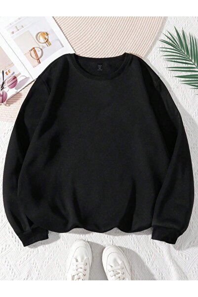 MONFİ Women Oversized Crew Neck Sweatshirt