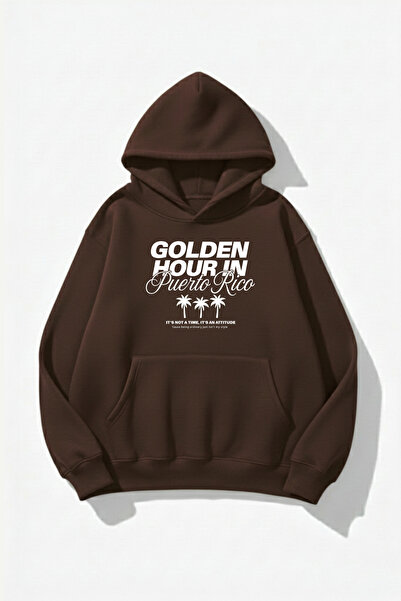 uyguntarz Unisex-Hoodie-Sweatshirt mit weicher Textur und goldenem Stunden-Pr...