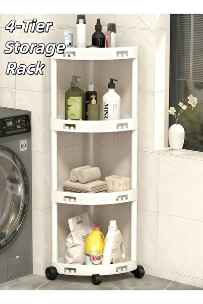 Generic 4-Tier Storage Rack Trolley Cart Organizer with Wheels Mobile Shelvin...