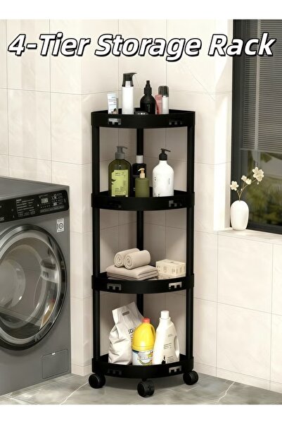 Generic 4-Tier Storage Rack Trolley Cart Organizer with Wheels Mobile Shelvin...