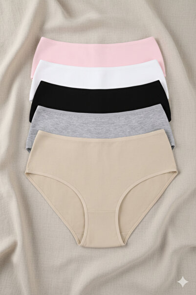 Generic Women's high-waisted underwear made from 100% cotton, 5-pack