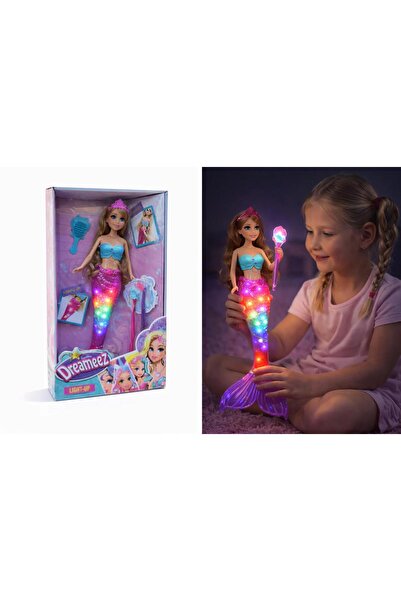 NASYONEL TOYS Işıklı Dreameez Deniz Kızı Oyuncak Bebek – Aksesuarlı Kız Çocuk...