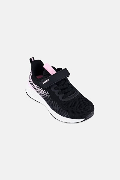 RBX حذاء خارجي بإغلاق فيلكرو للبنات الصغار، أسود