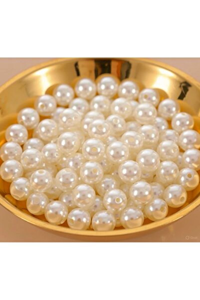 MACROMEKİDS 50 جرام من الخرز اللؤلؤي المثقوب ذو اللون الكريمي (150-160 قطعة) ...