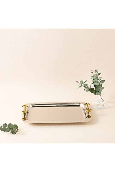 Lifestyle Decorative Metal Serving Tray - 47x15 cms
