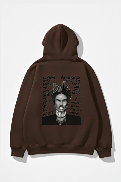 uyguntarz سويت شيرت بغطاء للرأس ذو ملمس ناعم للجنسين من فريدا كاهلو فيفا لا ف...