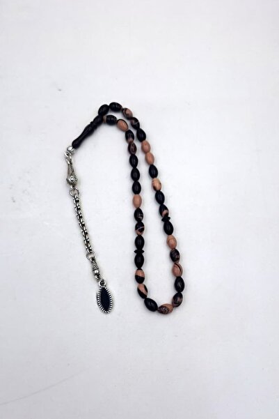 İbrahim Altıntaş Marbled Cream-Brown Ankle-Length Barley Cut Amber Rosary