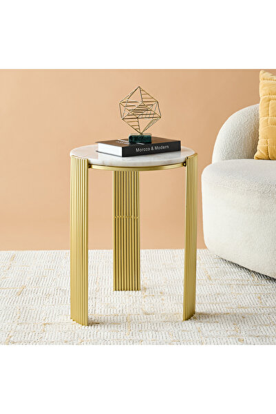 Lifestyle Marble Top Side Table - 43x55 cms