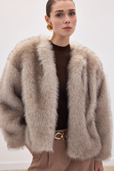 Nils Kids Butik Zarif Kesim Bej-Taş Kürk