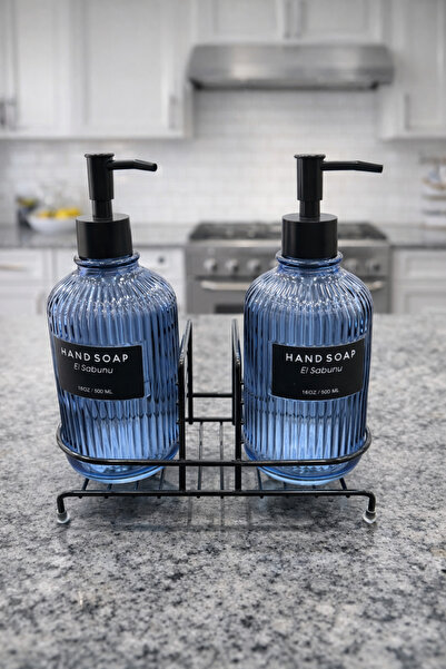 Evsun Home Collection Modern Glass Double Liquid Soap Dispenser & Detergent D...