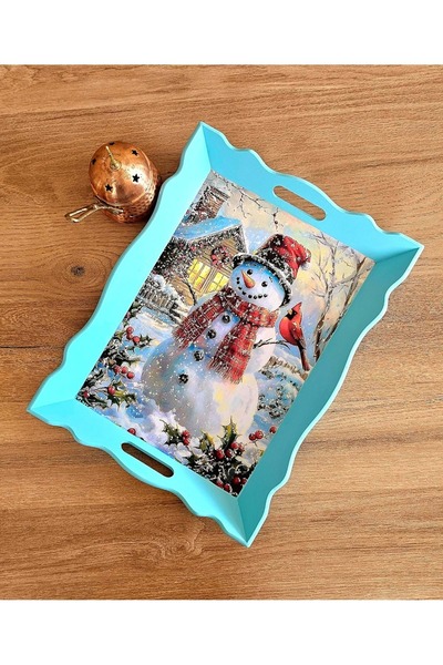 panda hediyelik Handmade Wooden Painting Tray - Whispering Winter Collection ...