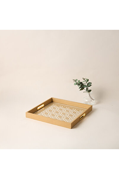 Lifestyle Printed Decorative Tray with Cutout Handle - 37x29 cms