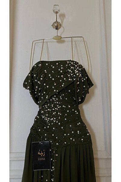 ZAYNAFASHIONSA "Zina" chiffon dress adorned with pearls