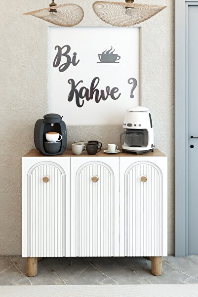 izcodesign Bohem Model 3 Kapaklı Kahve Köşesi Standı - MDF Membran Kapak | 90...