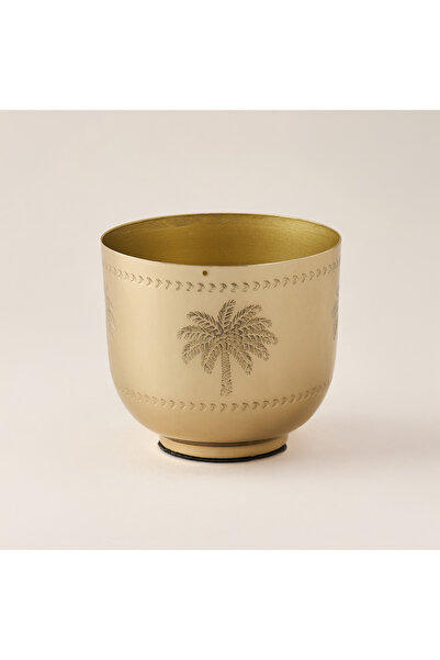 Lifestyle شمعة نذرية معدنية محفور عليها شجرة نخيل - 9 سم