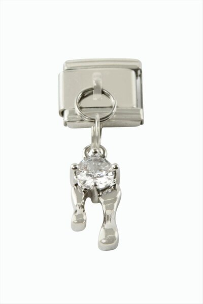 Marsilyan Zircon Stone Sallatılı Steel Charm