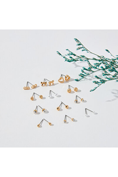 Lifestyle Assorted Earrings with Pushback Closure - Set of 12