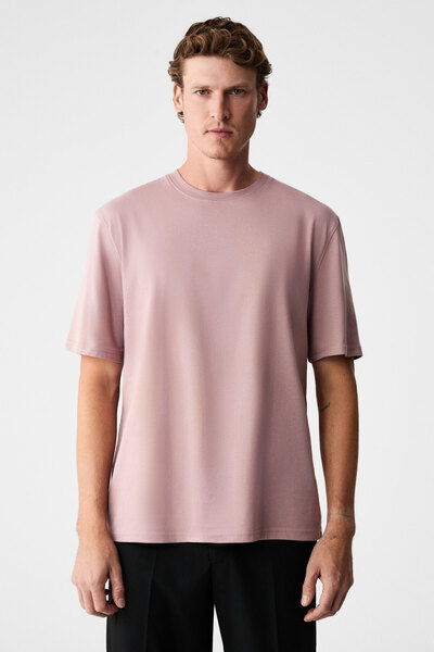 GRIMELANGE Mocassin Men's 100% Cotton Printed Relaxed Fit Round Neck Short Sl...