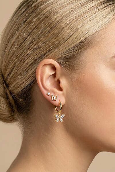 Rays Butterfly Figured Multiple Earring Set 0114