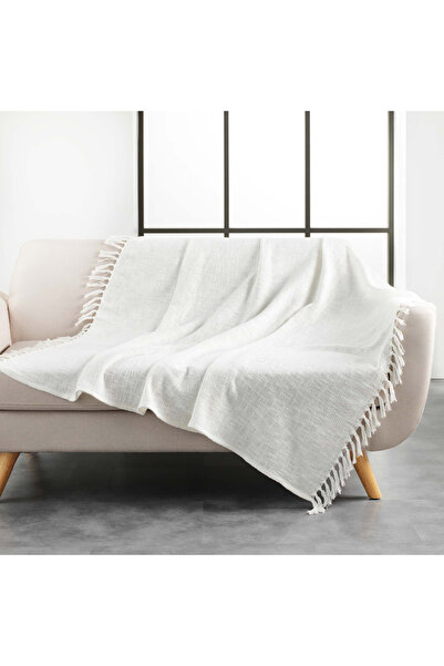 Lifestyle Woven Cotton Throw with Tassels - 125x150 cms