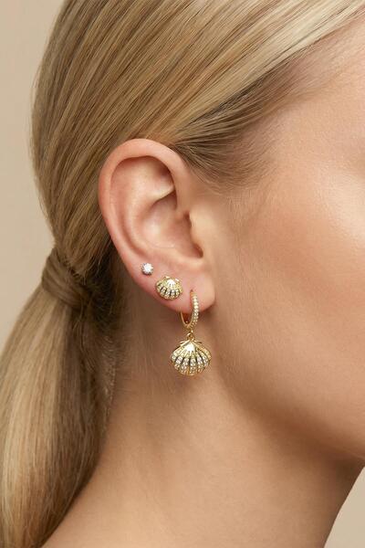 Rays Sea Shell Figured Multiple Earring Set 0118
